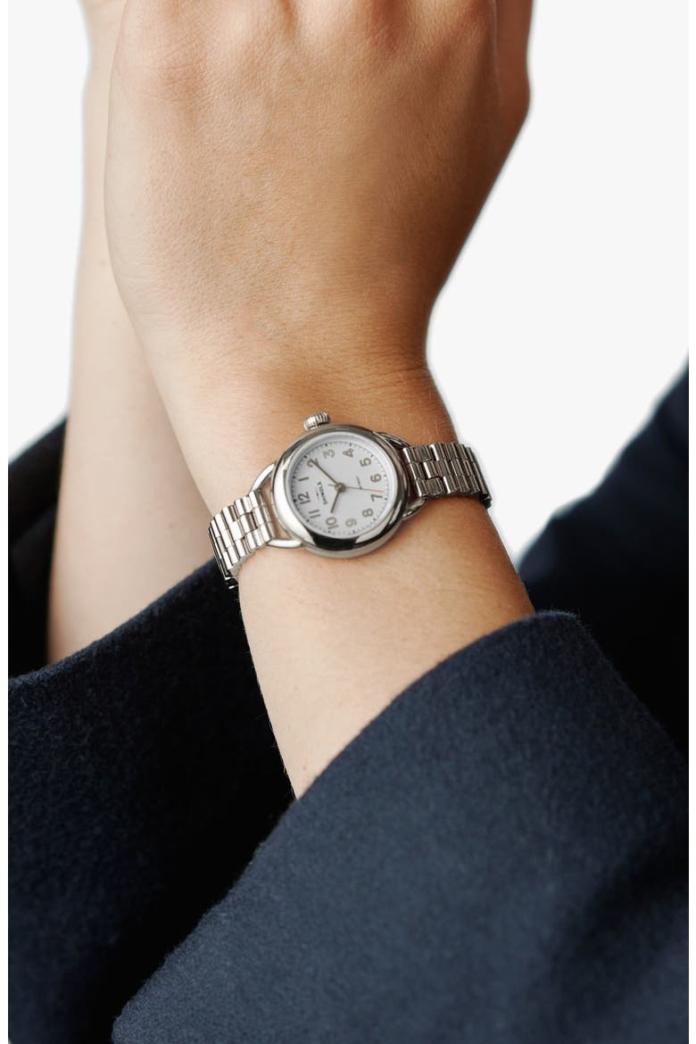 Runabout Bracelet Watch, 25mm, Alternate, color, WHITE
