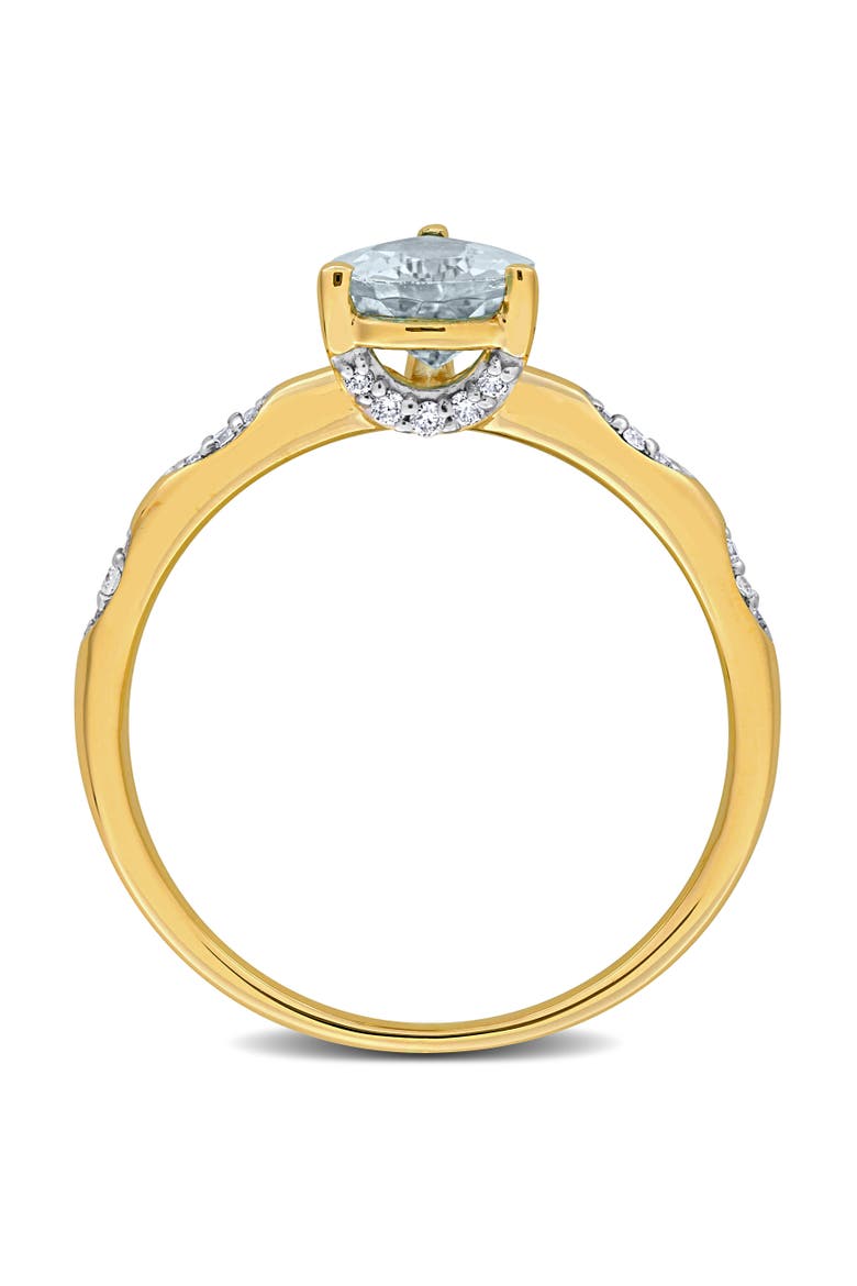 Aquamarine & Diamond Ring 14k, Alternate, color, Yellow Gold