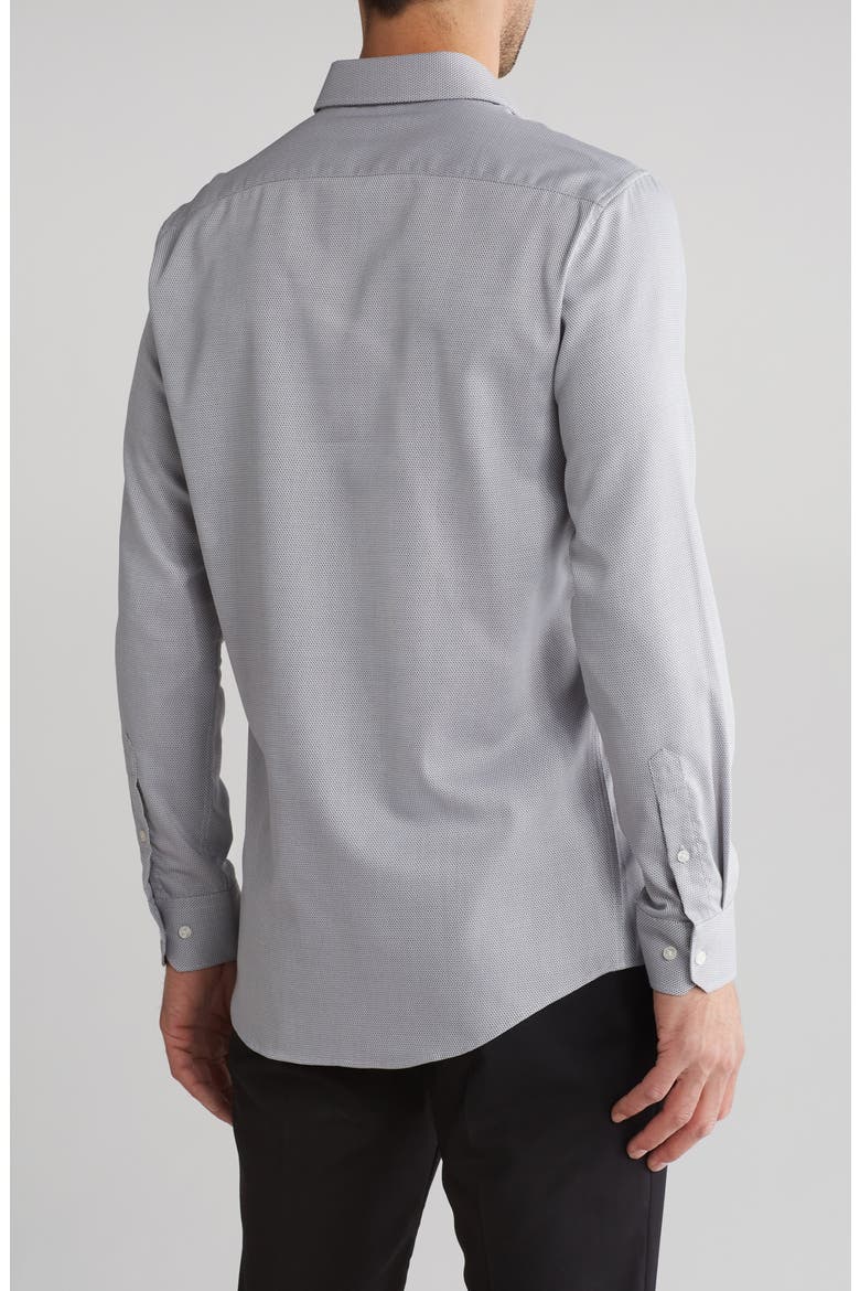 King Slim Fit Micro Dot Shirt, Alternate, color, CHARCOAL