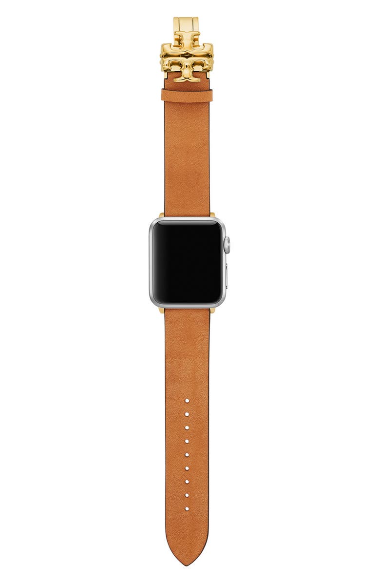 Tory Burch Eleanor Leather 20mm Apple Watch<sup>®</sup> Watchband, Alternate, color, 
