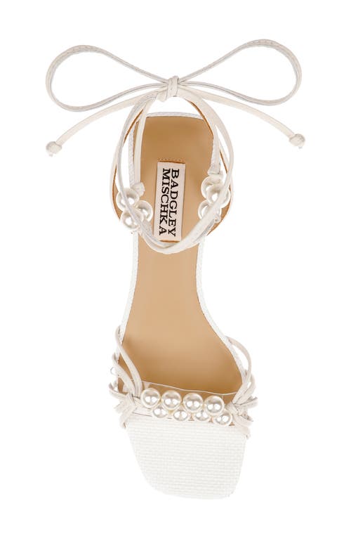 Badgley Mischka Collection Deja Ankle Wrap Sandal In White