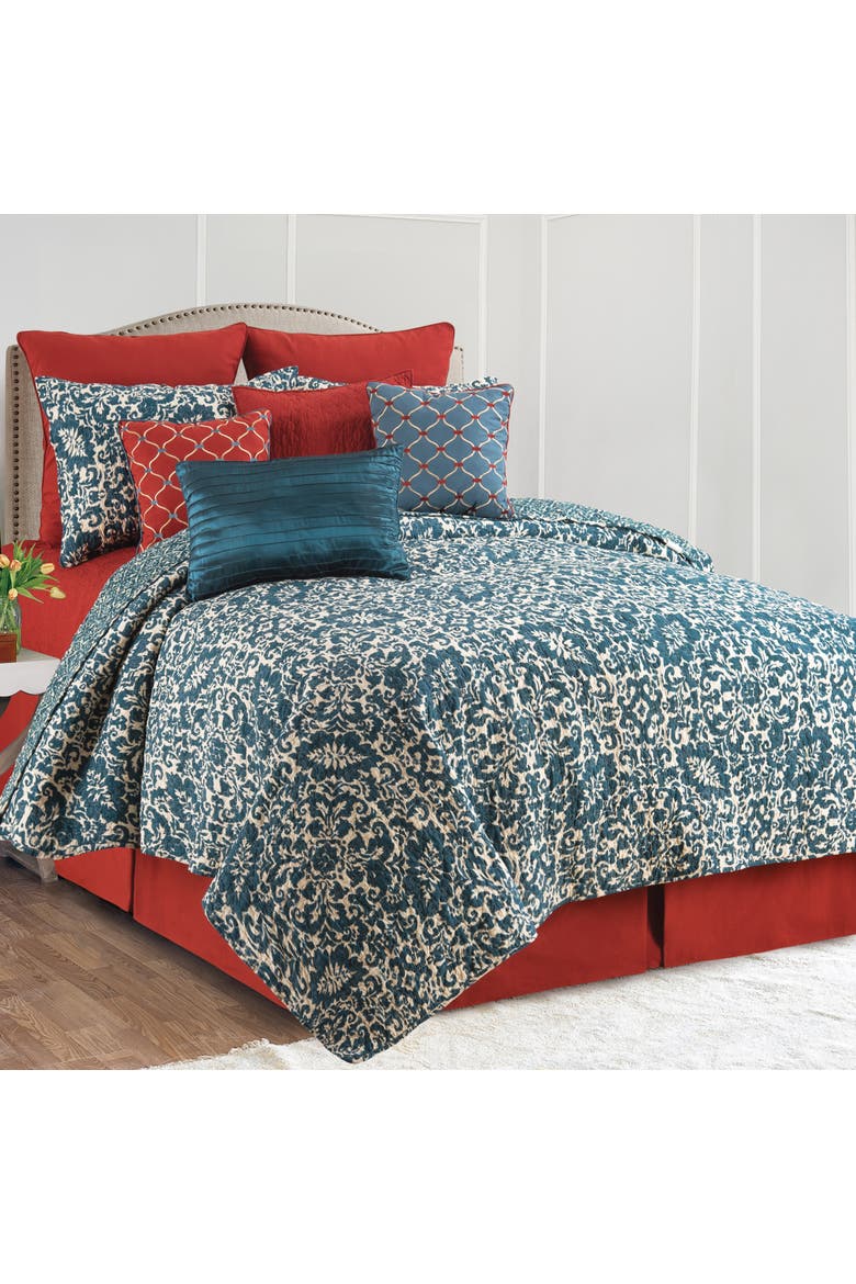 Madison Adriatic Cotton Quilt Set  - Reversible and Machine Washable, Alternate, color, Blue