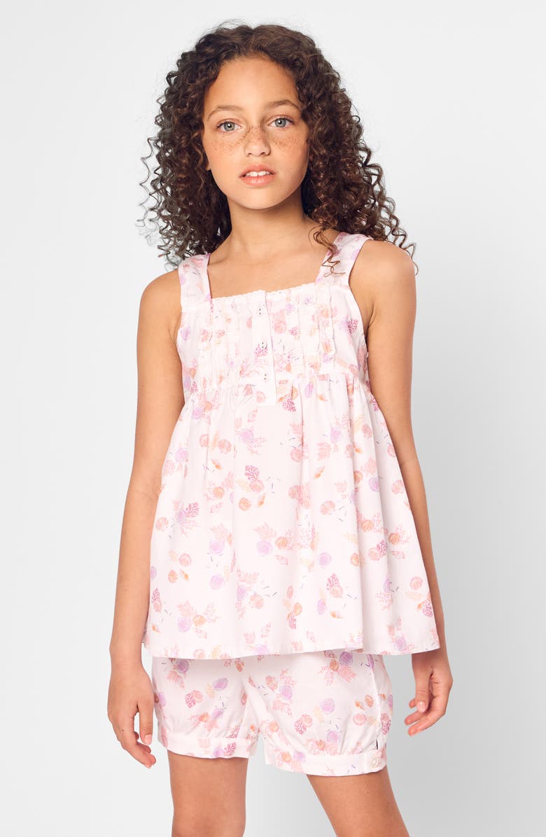 Petite Plume Kids' Seashell Splendor Two-Piece Short Pajamas, Alternate, color, 