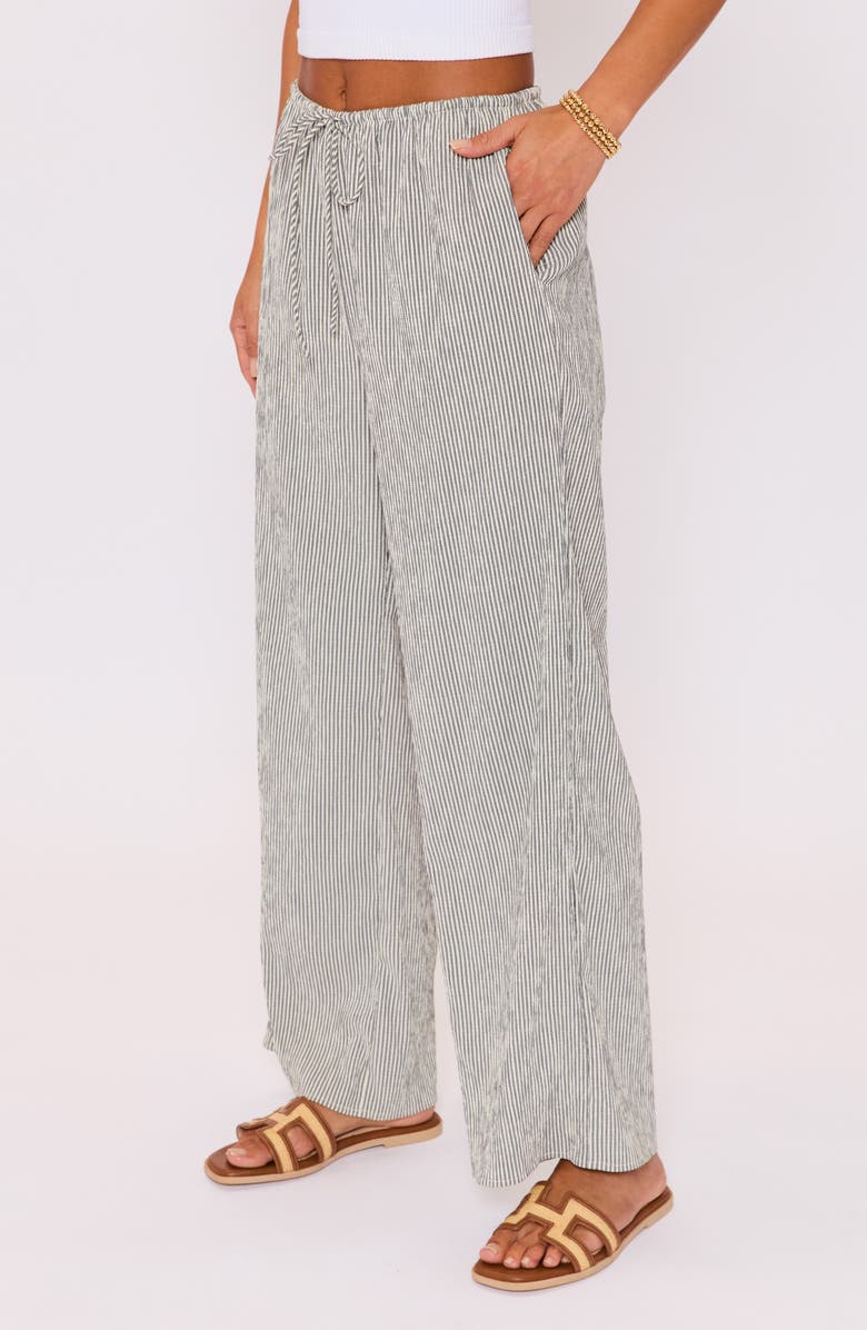 VICI Collection Ease Stripe Drawstring Wide Leg Pants, Alternate, color, Cream Black