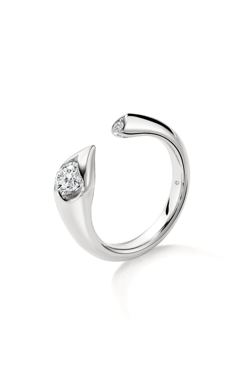 HEARTS ON FIRE Lu Droplet Open Ring, Main, color, White Gold