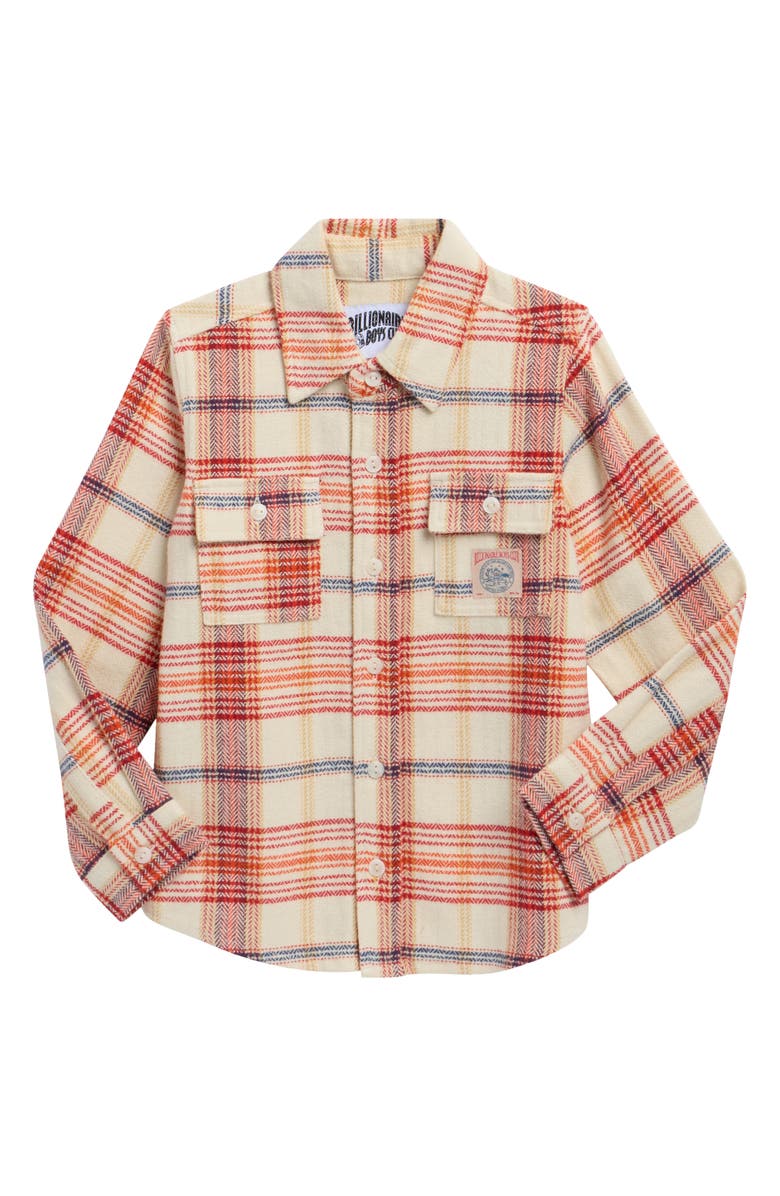 Billionaire Boys Club Kids' Ranger Flannel Shirt, Main, color, Red