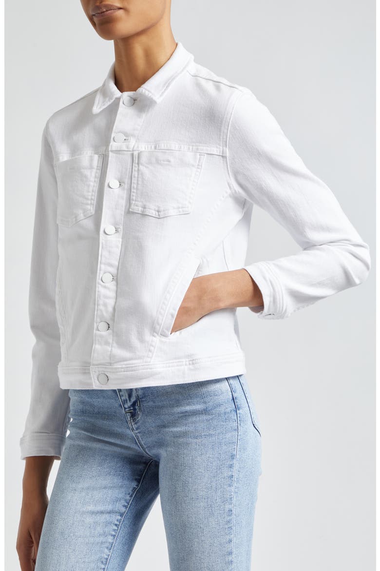 Shuri Femme Denim Jacket, Alternate, color, BLANC
