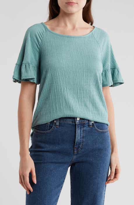 MAX STUDIO Flutter Texture Knit T-Shirt