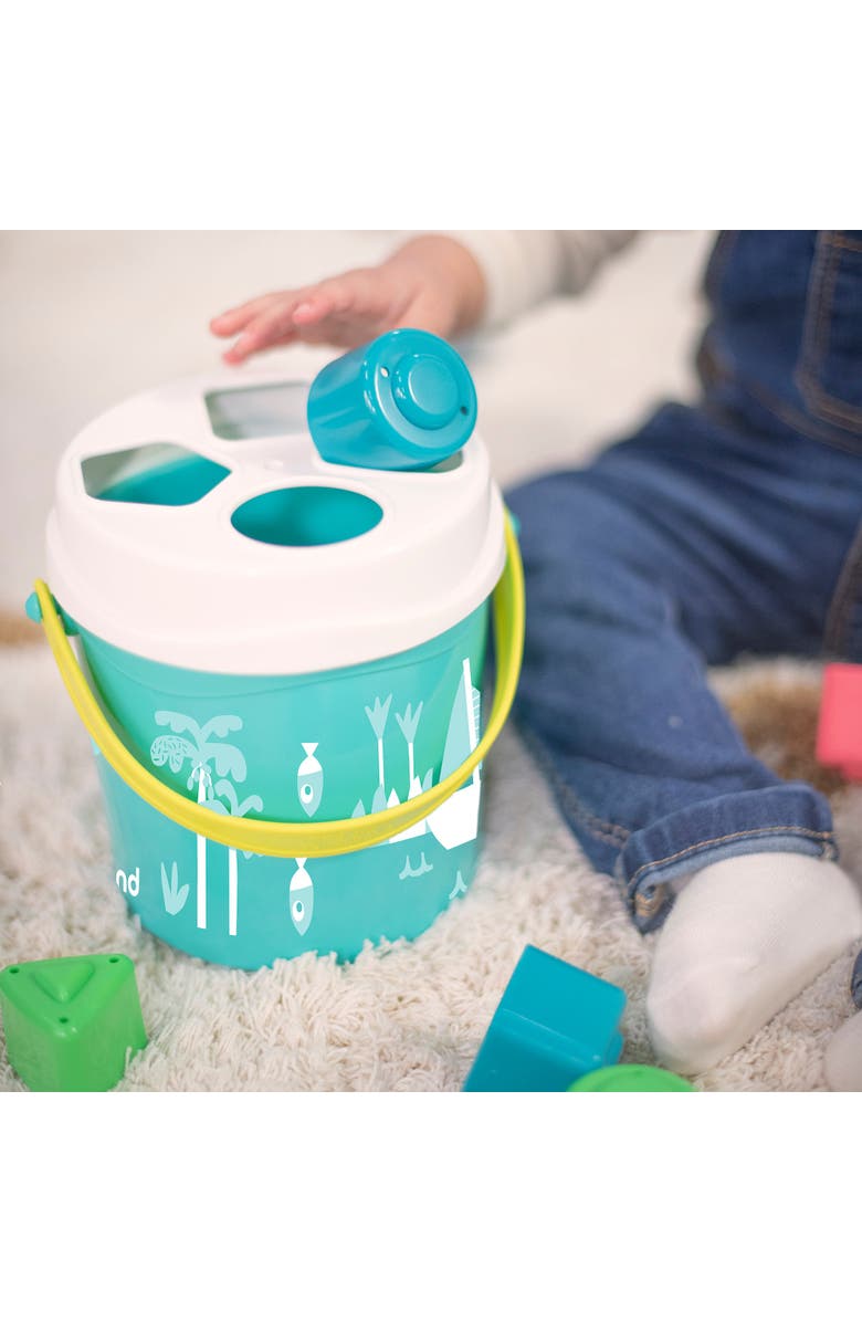 Miniland Feel to Learn Shape sorting bucket, Alternate, color, Blue-Green