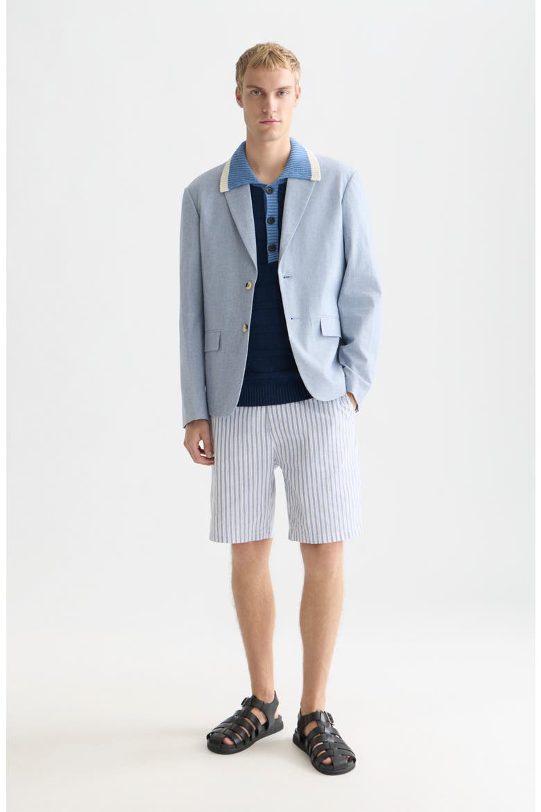 Stretch Cotton & Linen Bermuda Shorts, Alternate, color, INFINITY STRIPE