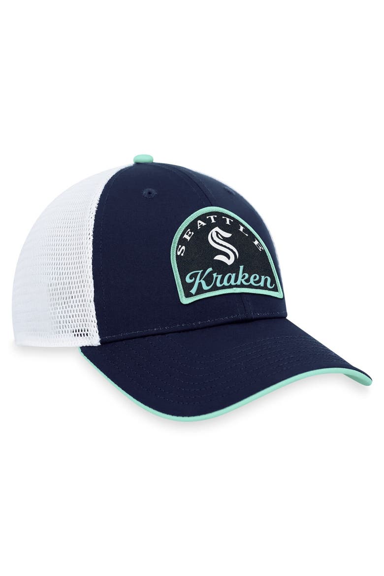 Men's Fanatics Branded Deep Sea Blue/White Seattle Kraken Fundamental Adjustable Hat, Alternate, color, Navy