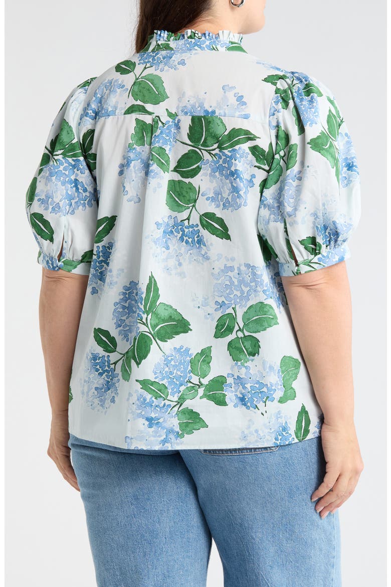 Terri Floral Puff Sleeve Top, Alternate, color, BLUE-GREEN-MUL