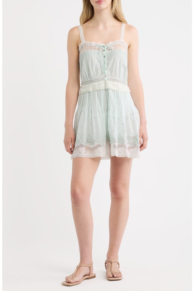 Hadlee Lace Minidress, Main, color, EAU DE NIL