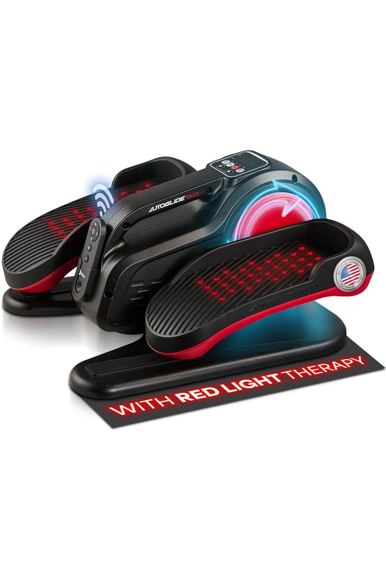 AutoGlide Under Desk Bike Pedal Exerciser Seated Pedal Exerciser for Home or Office, Main, color, with Red Light
