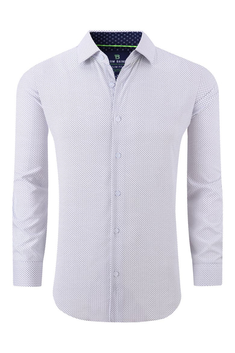 Regular Fit Performance Stretch Long Sleeve Button Front Shirt, Main, color, WHITE