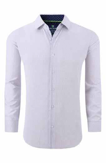TOM BAINE Regular Fit Performance Stretch Long Sleeve Button Front Shirt