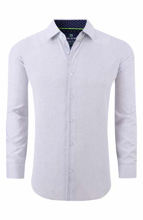 TOM BAINE Regular Fit Performance Stretch Long Sleeve Button Front Shirt