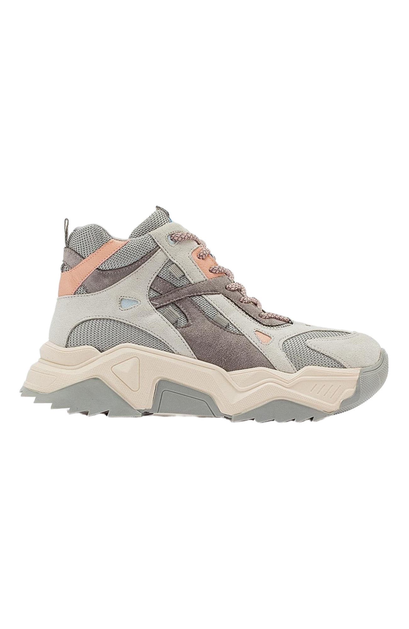 Prologue Shoes Lowel Sneaker Boot, Alternate, color, Light Grey Faux Leather