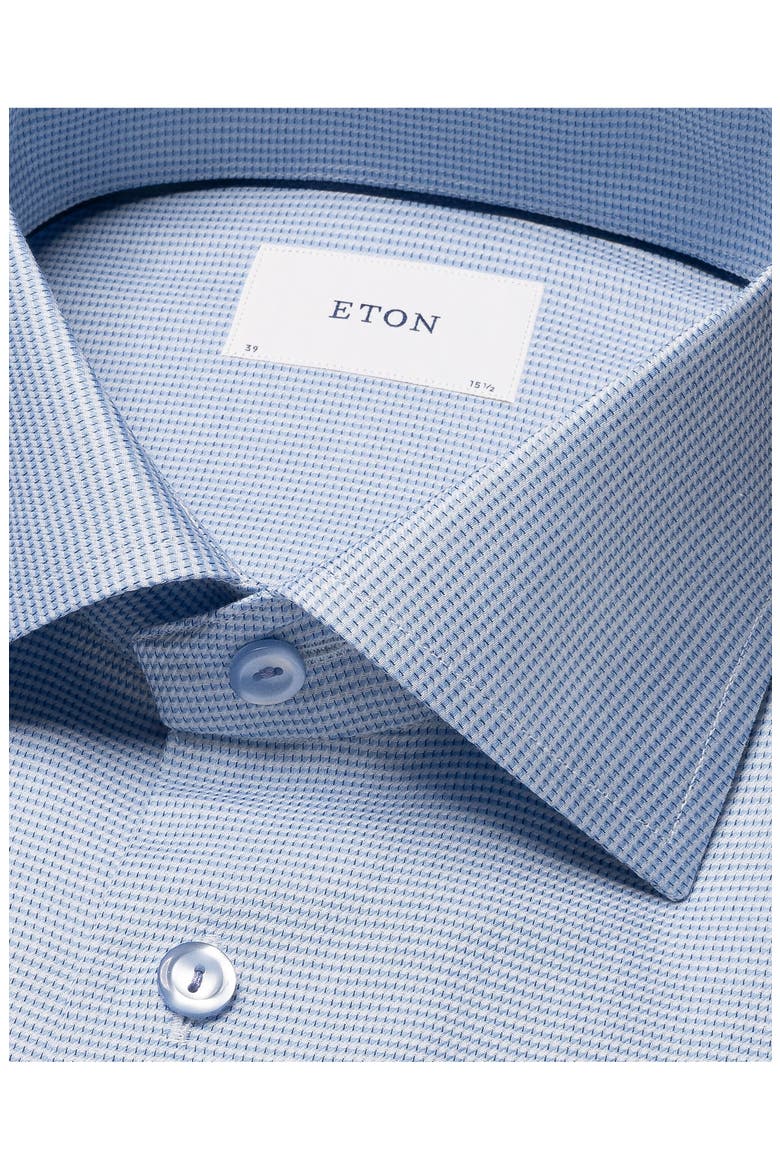 Contemporary Fit Semisolid Cotton Dress Shirt, Alternate, color, BLUE