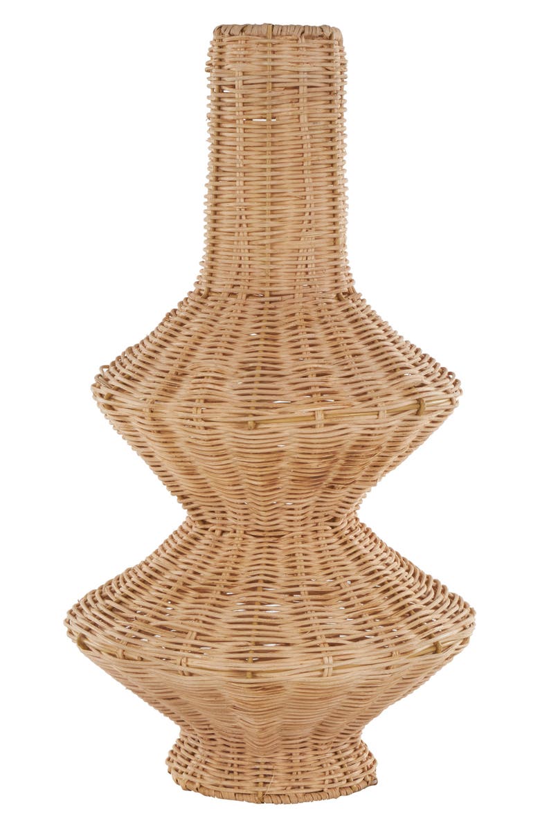 GINGER BIRCH STUDIO Rattan Vase, Alternate, color, Brown