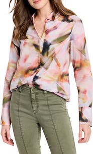 NIC+ZOE Smoky Petals Cotton Button-Up Shirt