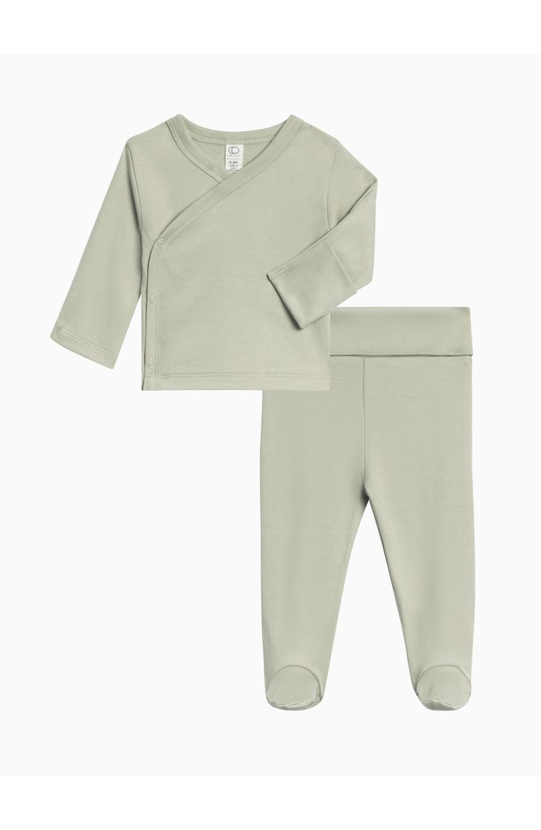 Colored Organics Organic Riley 2 Piece Kimono Wrap Top And Pant Set, Main, color, Mint