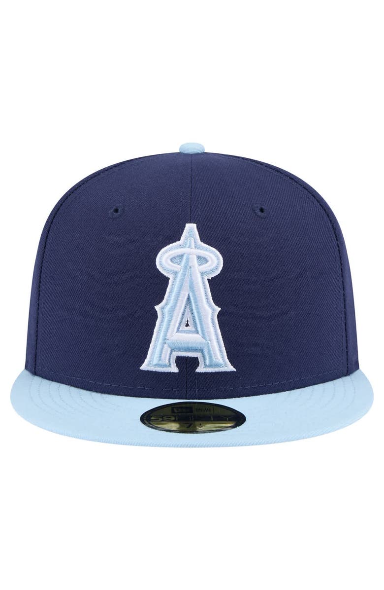 New Era Men's New Era Navy/Light Blue Los Angeles Angels Color Pack Two-Tone 59FIFTY Fitted Hat, Alternate, color, 