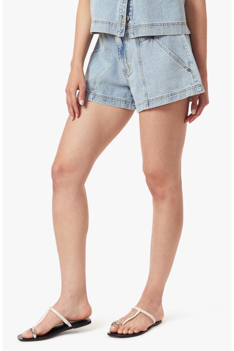 High Rise Utility Denim Shorts, Alternate, color, ATLANTIC