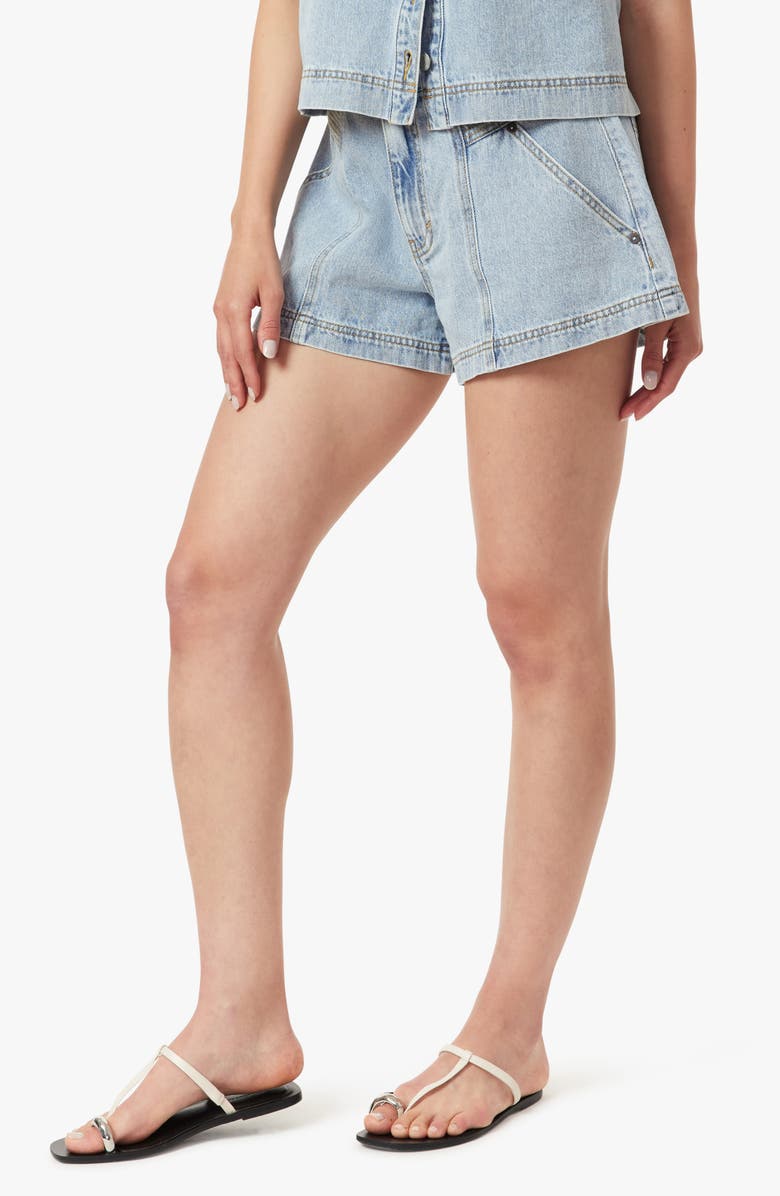 Habitual High Rise Utility Denim Shorts, Alternate, color, Atlantic