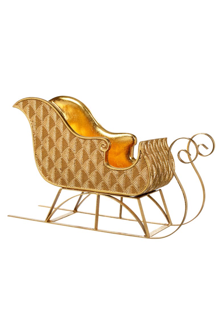 Art Deco Sleigh Decor, Main, color, Gold