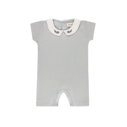 Organic Cotton Embroidered Collar Collection - Romper Boy