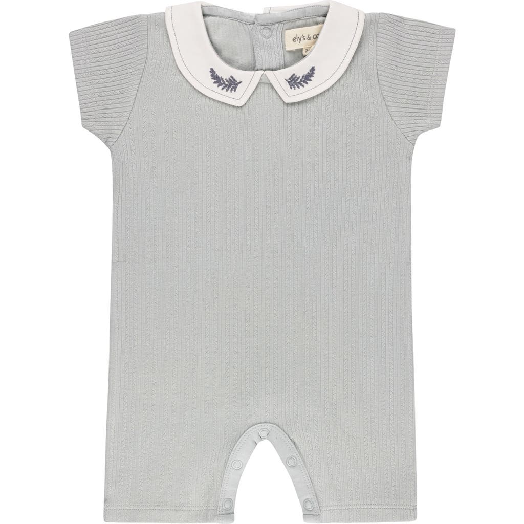 Ely's & Co. Organic Cotton Embroidered Collar Collection In Gray