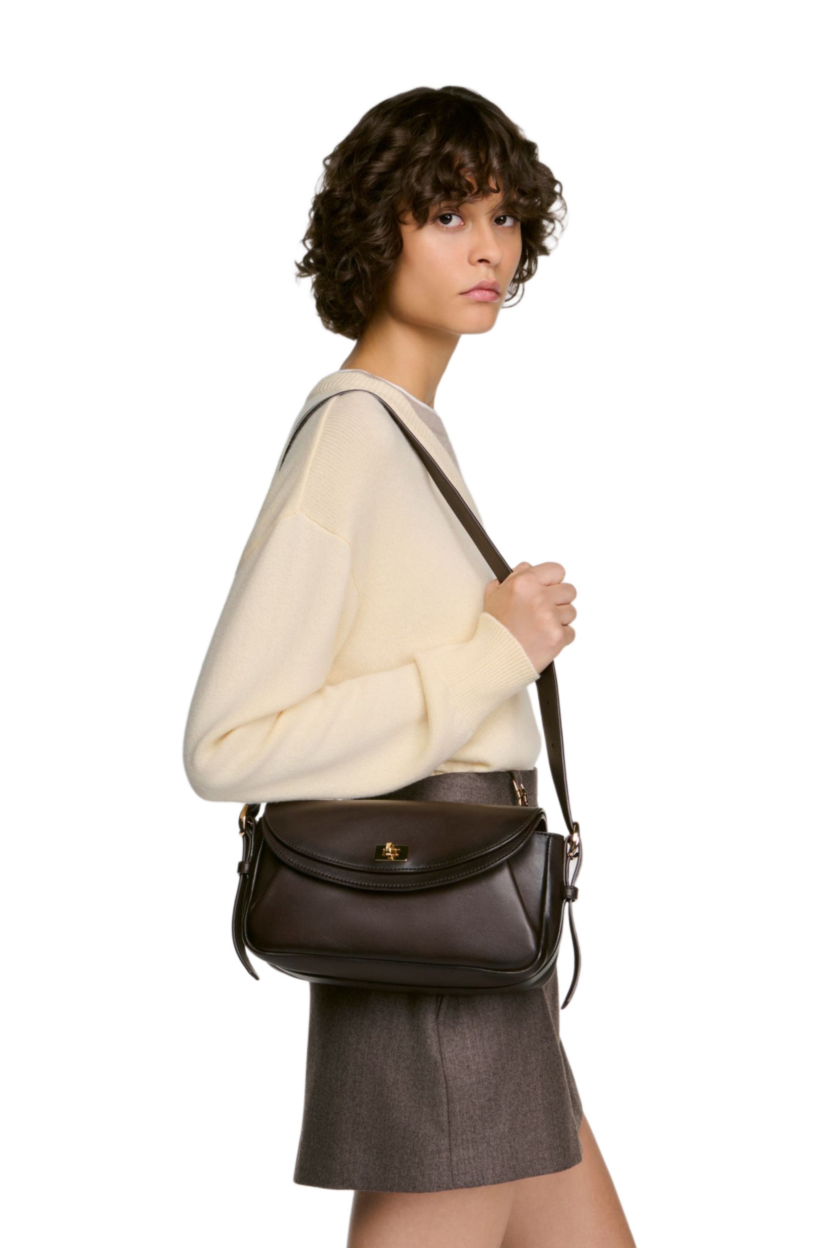 LE MAMBO leather bag, Alternate, color, Brown