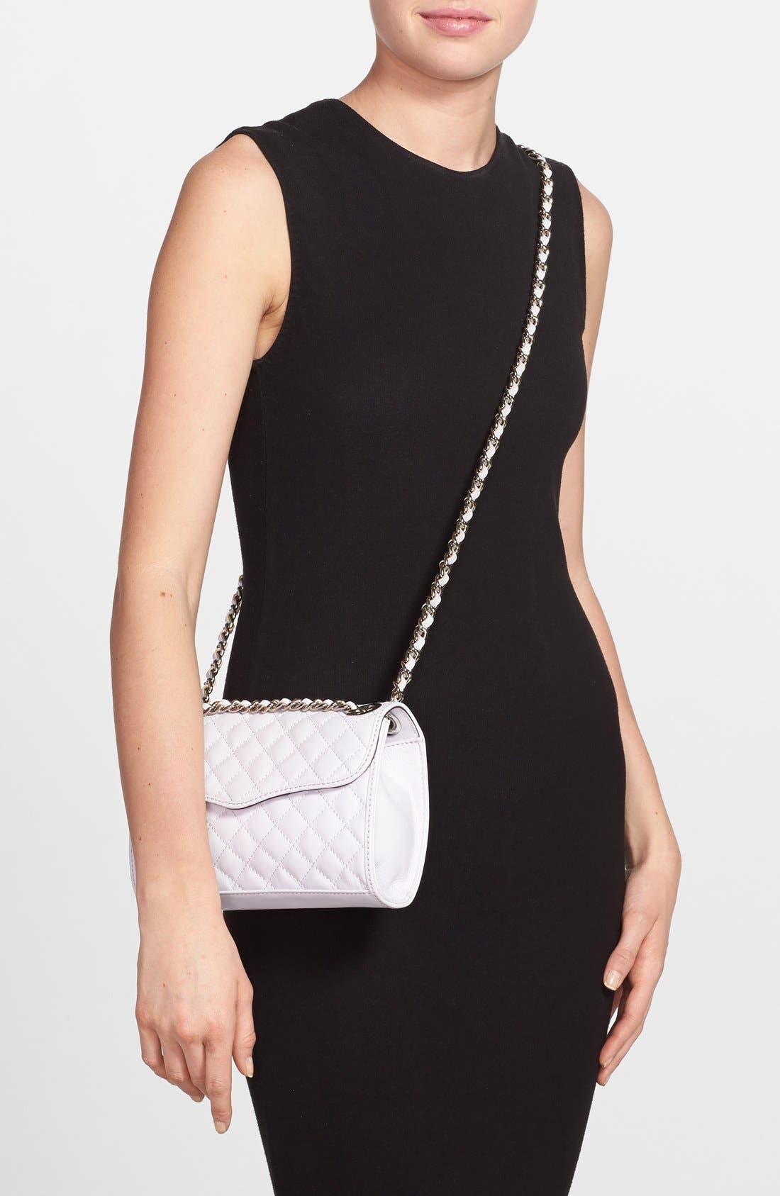 'Quilted Mini Affair' Convertible Crossbody Bag, Alternate, color, ICE/ SILVER