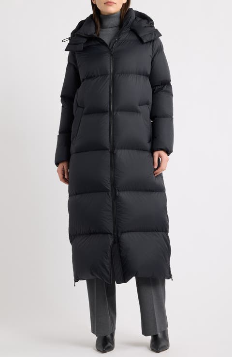 Long Hooded Down Puffer Coat