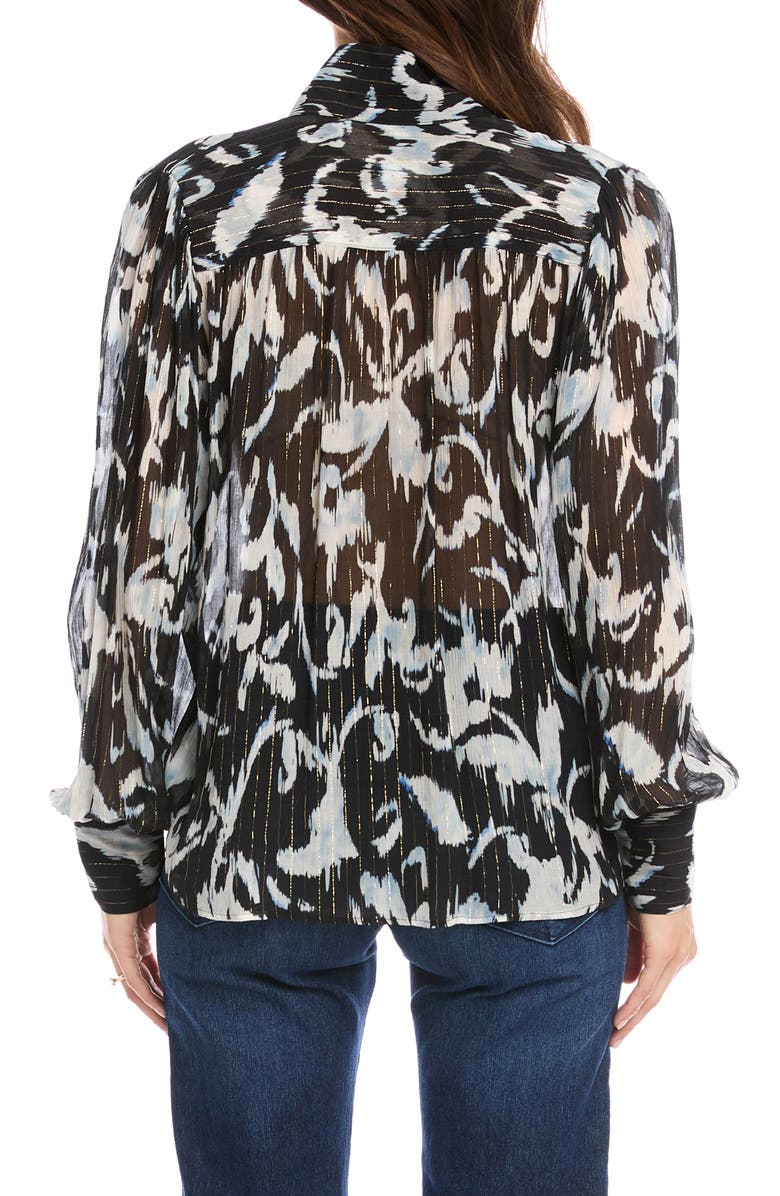 FIFTEEN TWENTY Shirred Button-Up Blouse, Alternate, color, Print