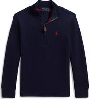 Polo Ralph Lauren Kids' Estate Rib Knit Partial Zip Sweater
