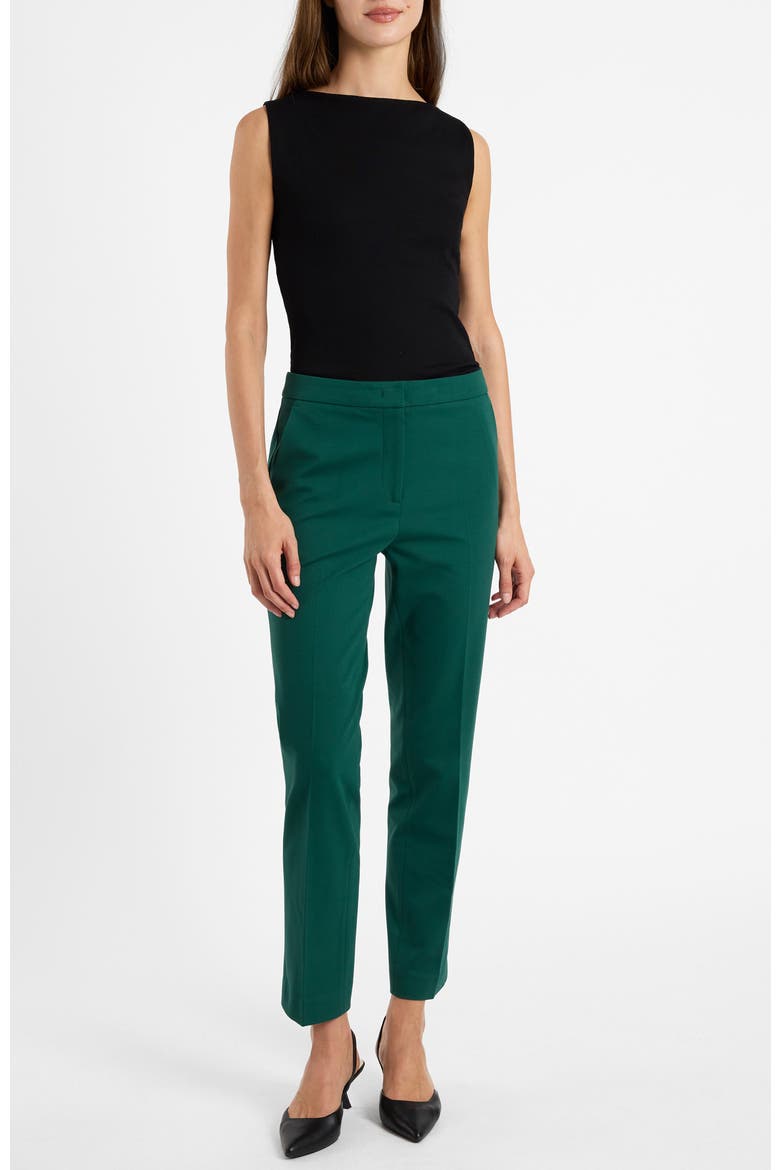 Ranna Cropped Pant in Soft Stretch Crepe, Alternate, color, Evergreen