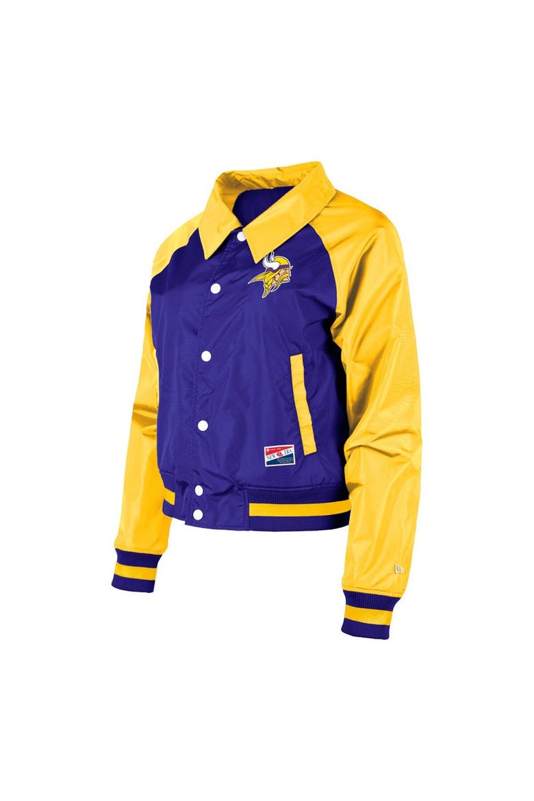 Women's New Era Purple Minnesota Vikings Coaches Raglan Full-Snap Jacket, Alternate, color, Purple