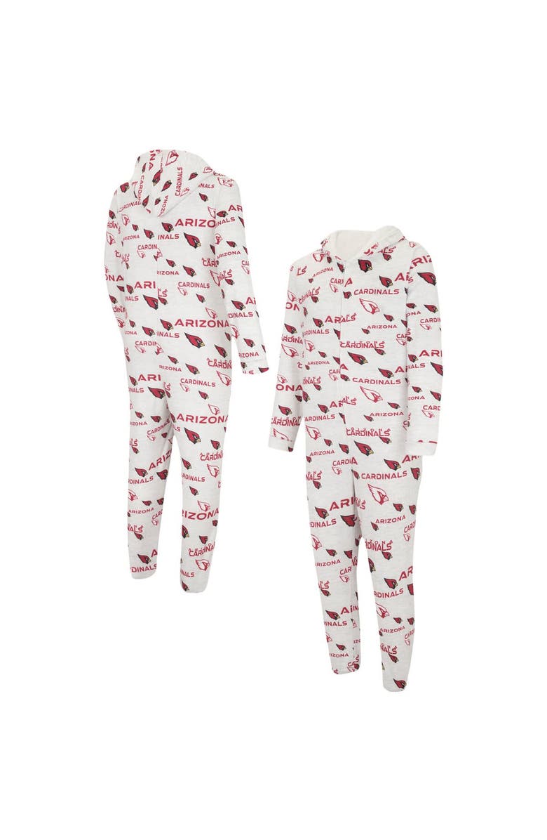 CONCEPTS SPORT Men's Concepts Sport White Arizona Cardinals Allover Print Docket Union Full-Zip Hooded Pajama Suit, Main, color, 