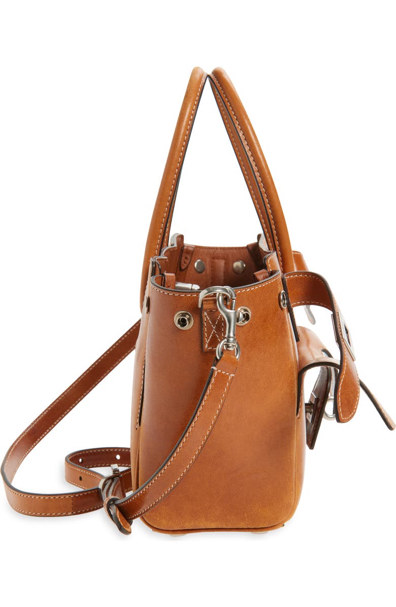 Balenciaga Mini Bel Air Leather Carry All Bag, Alternate, color, 2753 Light Brown