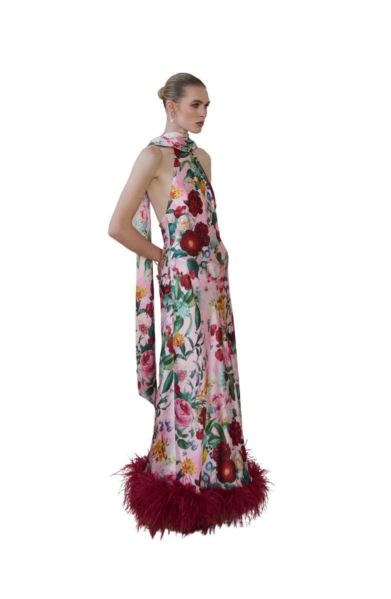 Vasiliki Maliya Feather Dress in Petal Muse, Alternate, color,