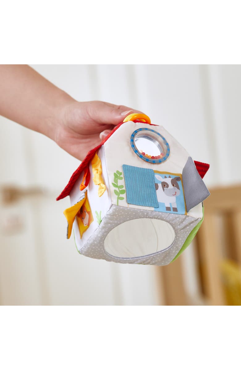 HABA Sensory Play Cube Farmyard - Infant Toys for Tummy Time and Best Toys for Baby Development for 6 Months+ with Rattle & Crinkle Sounds, Alternate, color, Multi