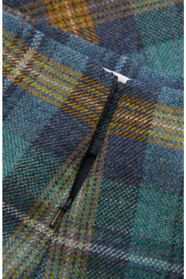 British Celt Wool Skirt, Alternate, color, Teal / Ochre Tartan