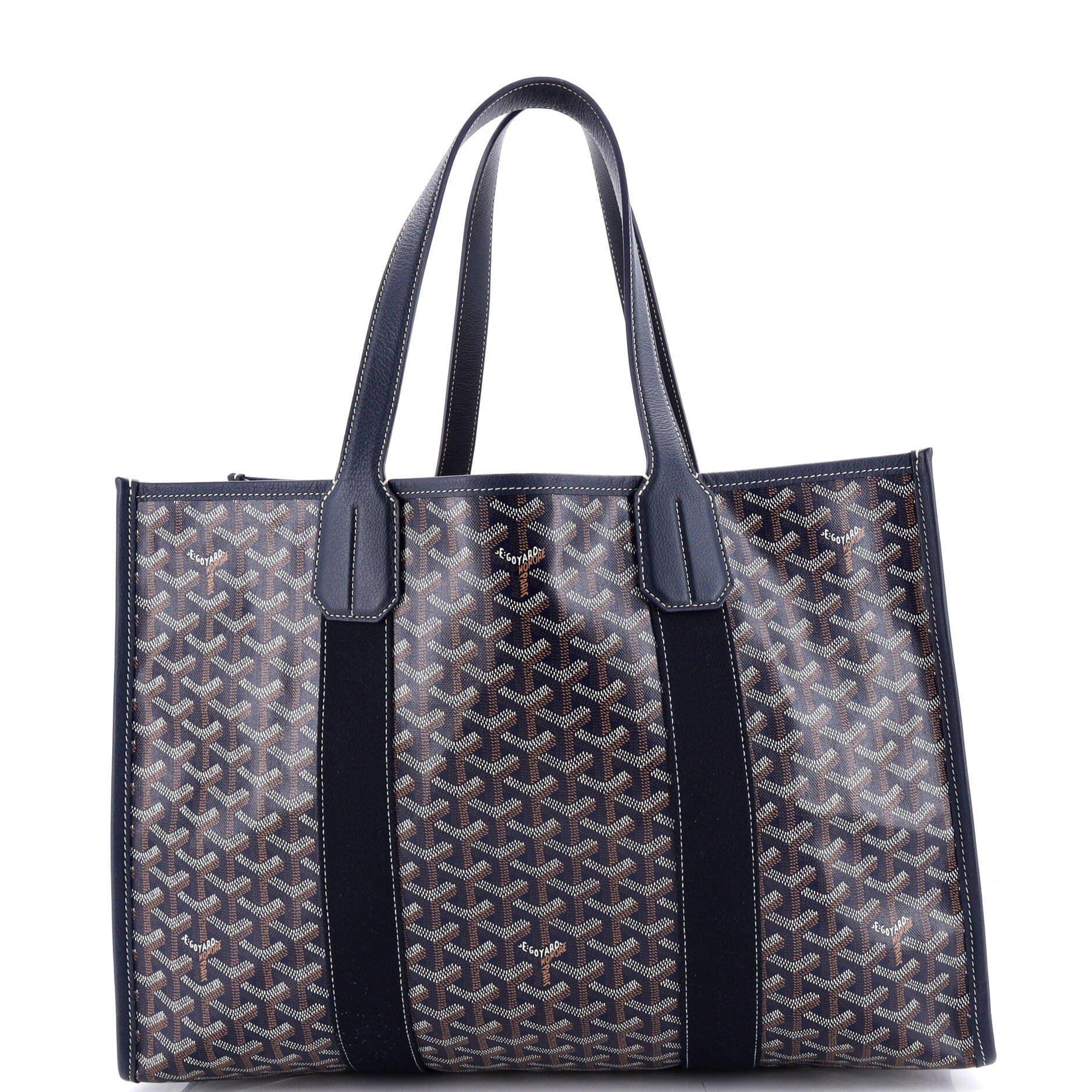Pre-Owned Goyard Villette Tote Printed Coated Canvas MM, Alternate, color, Blue