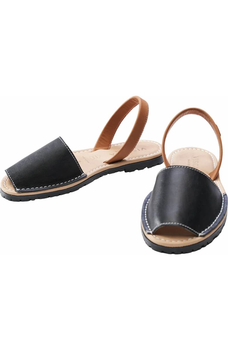 VISCATA Menorquina Leather Avarca Sandals, Alternate, color, Black