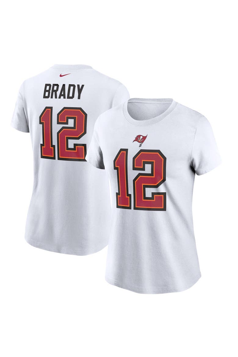 Women's Nike Tom Brady White Tampa Bay Buccaneers Name & Number T-Shirt, Main, color, White