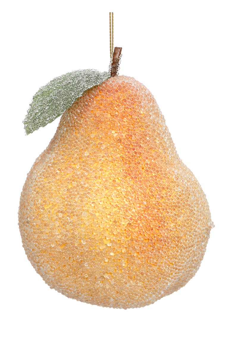 Frosted Pear Ornament , Box of 6, Main, color, Apricot