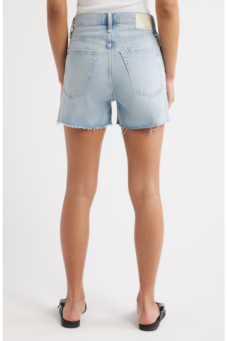 High Waist Cutoff Denim Shorts, Alternate, color, AZALEA