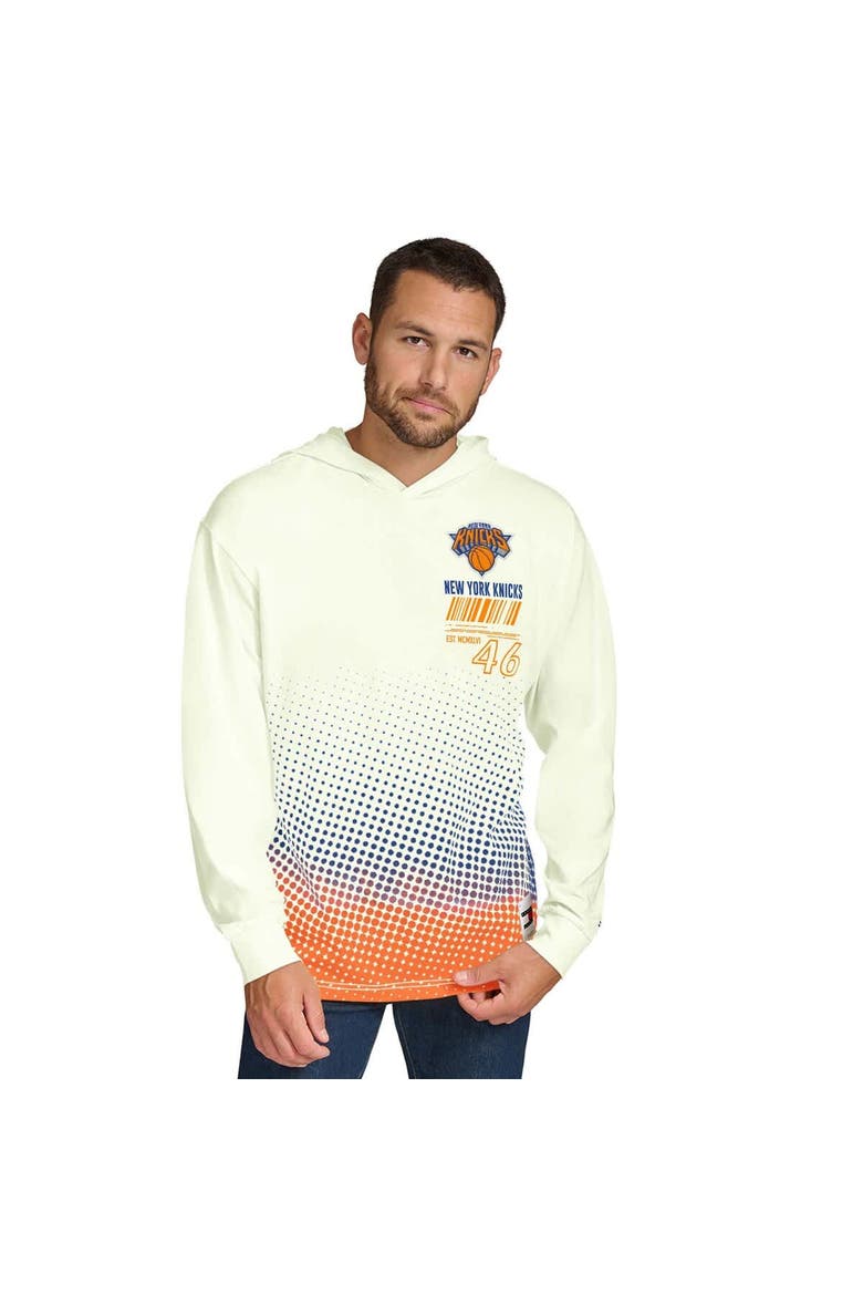 Men's Tommy Jeans Cream New York Knicks Ben Vintage Applique Long Sleeve Hoodie T-Shirt, Alternate, color, Cream